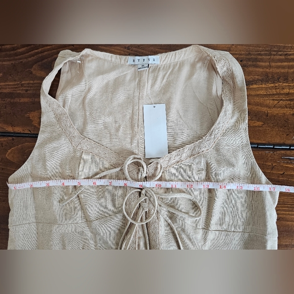 NWT HYFVE Beige/Tan Tie-Front Linen Blend Vest - Sz Medium & Large - Picture 8 of 8